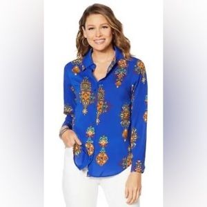 motto blouse Brand new without tags with extra button size 8